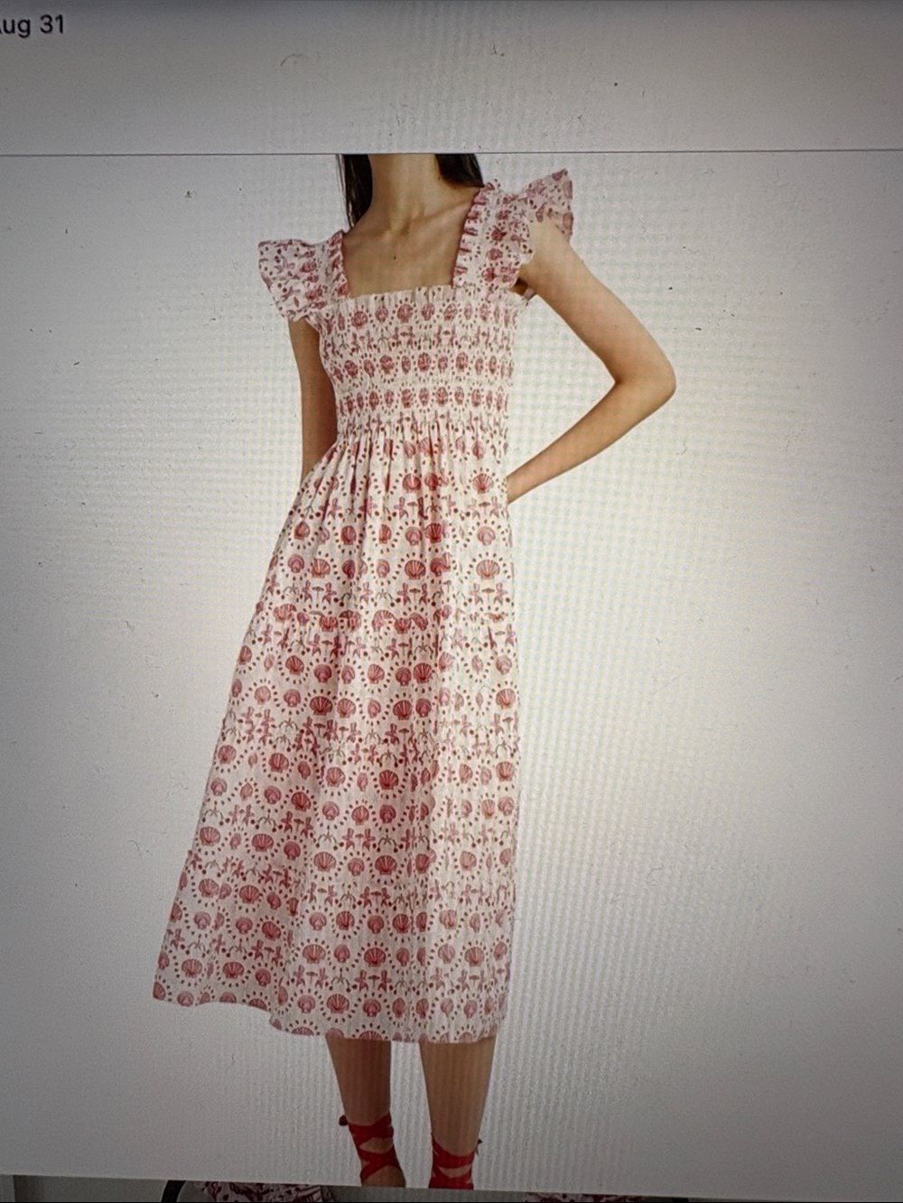 Hill House Ellie Seashell Print Nap Dress XS,XXS